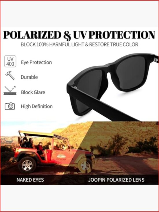 Polarized UV400 Protection Square Sunglasses for Women Men main image 6